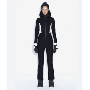 Zara Black and White Hooded Ski Suit